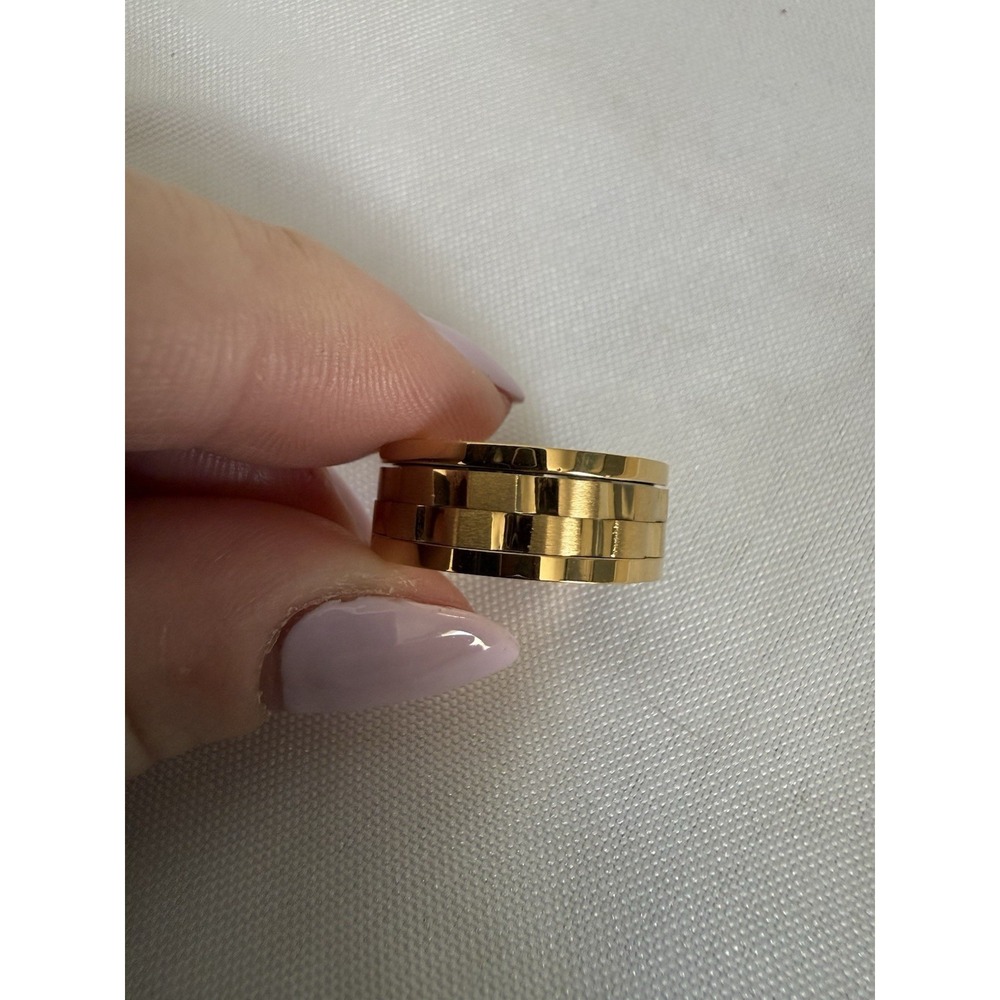 JTV Gold Tone Stainless Steel Spinner Band Ring Size 8 New